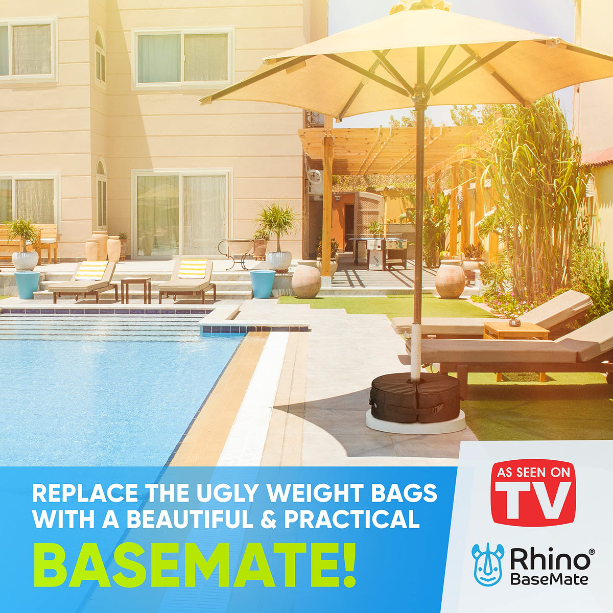 Rhino BaseMate fits offset and cantilever stands for versatile placement