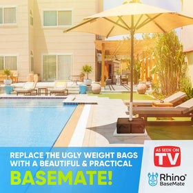 Rhino BaseMate black finish provides a sleek, low-profile look outdoors.