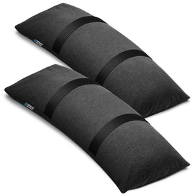 Rhino BaseMate arch-design sandbags stabilize umbrella bases outdoors