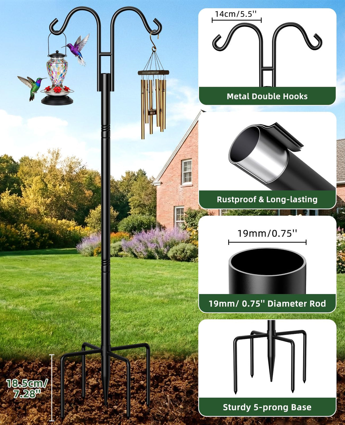 Rhino Valley 5-prong base delivers stable, wind-resistant support