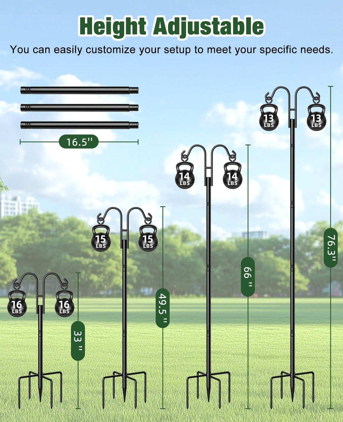 Rhino Valley 3/4-inch steel pole provides heavy-duty load capacity