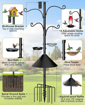 Squirrel-baffle on Rhino Valley feeder to deter intruders.
