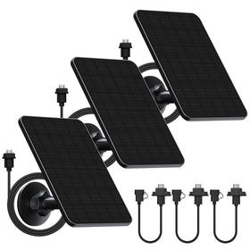 Rhorawill solar panel 3-pack powering Blink cameras for continuous charging