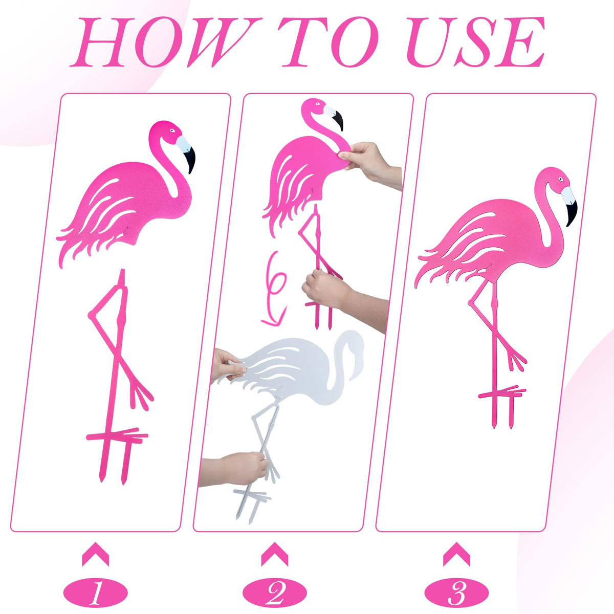 Riakrum two flamingo sizes add depth to your display.