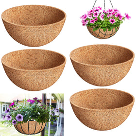 Riare 16-inch round coco liner close-up shows thick natural coir for durability.