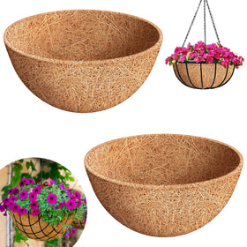 Riare 20-inch round coconut liner 2-pack for thriving hanging baskets.