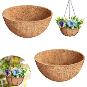 Riare 2-pack 10-inch coconut liner for hanging baskets enhances aeration and moisture retention