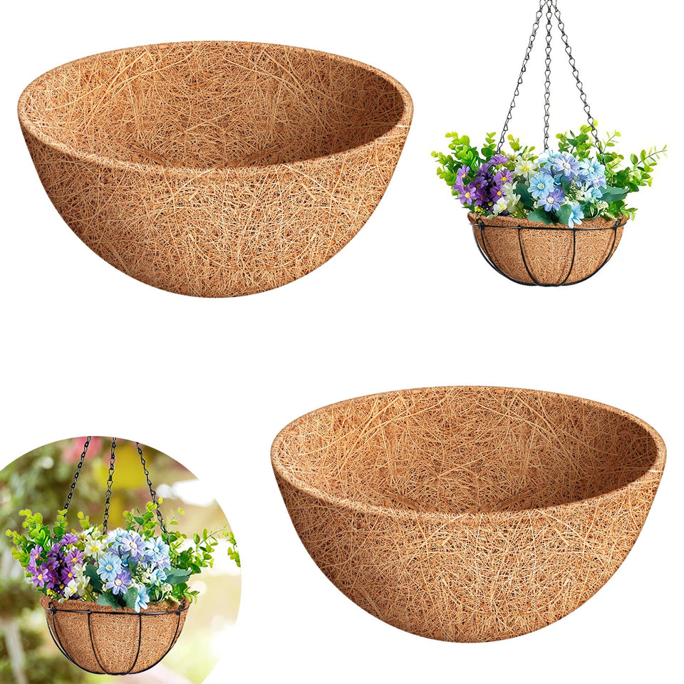 Riare 2-pack 10-inch coconut liner for hanging baskets enhances aeration and moisture retention