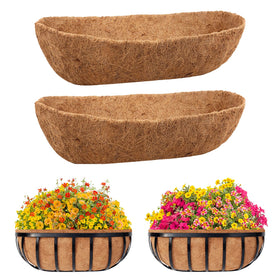 Riare 2-pack 24-inch coir liner in a wall planter for natural drainage