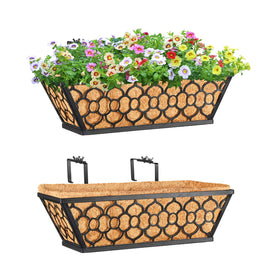 Riare 2-pack window boxes on a railing add curb appeal and versatile plant space.