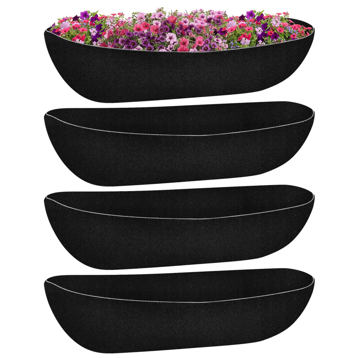 Riare 36-inch black felt window box liner provides sturdy support for baskets