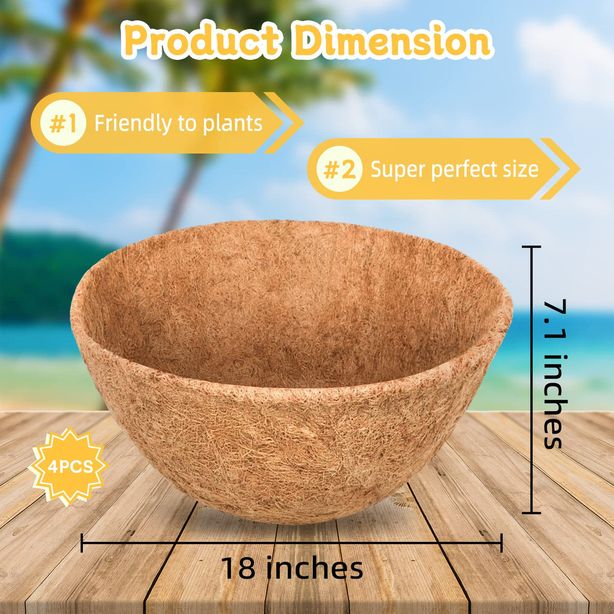 Riare four-pack coco liner set enhances growth with natural coir