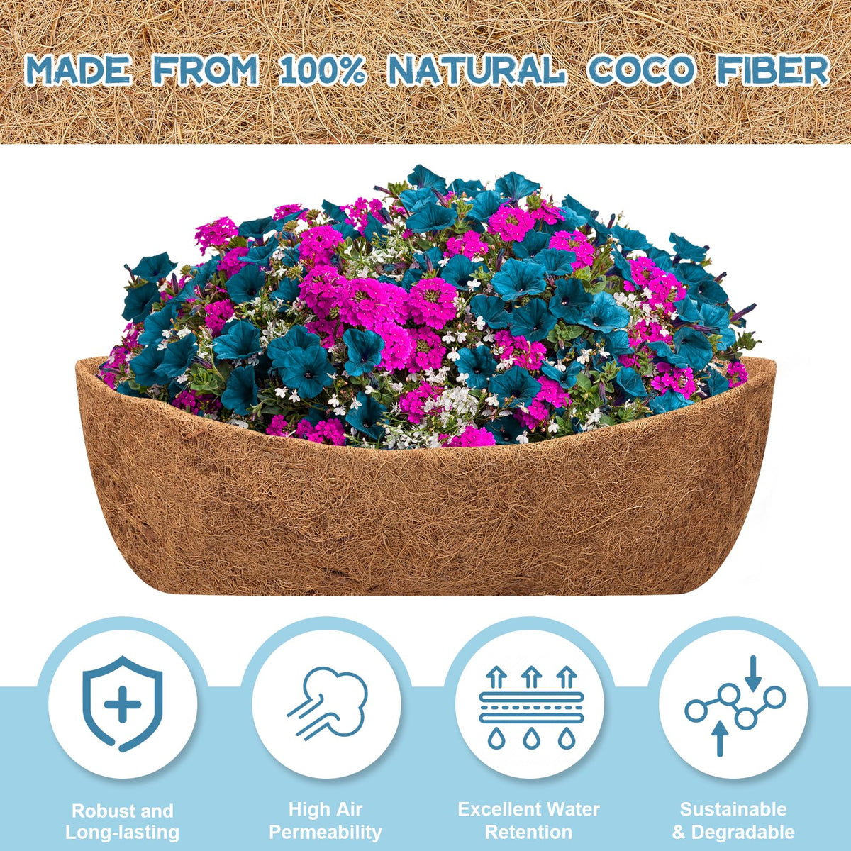 Riare 48-inch diameter trough liner designed to fit various planters.