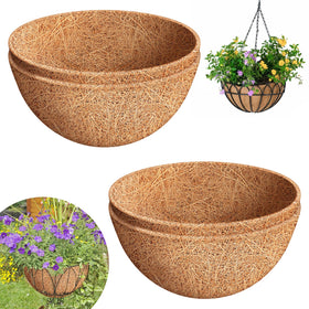 Riare 14-inch round coco liner for baskets improves airflow and moisture retention.