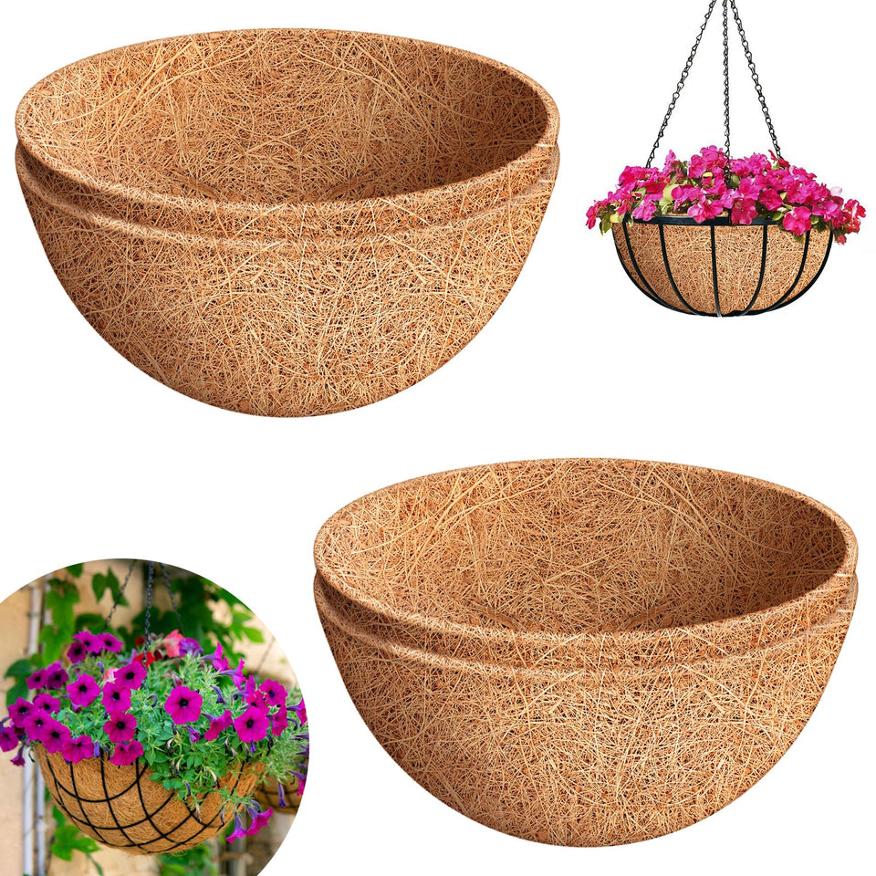 Riare 4pack 20-inch round coco liner for baskets maintains moisture and airflow.