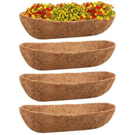 Riare 4 pack 24 inch trough liner in natural coconut fiber for improved drainage