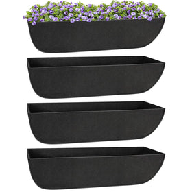 Riare 4-pack 30-inch black felt window box liner keeps soil tidy