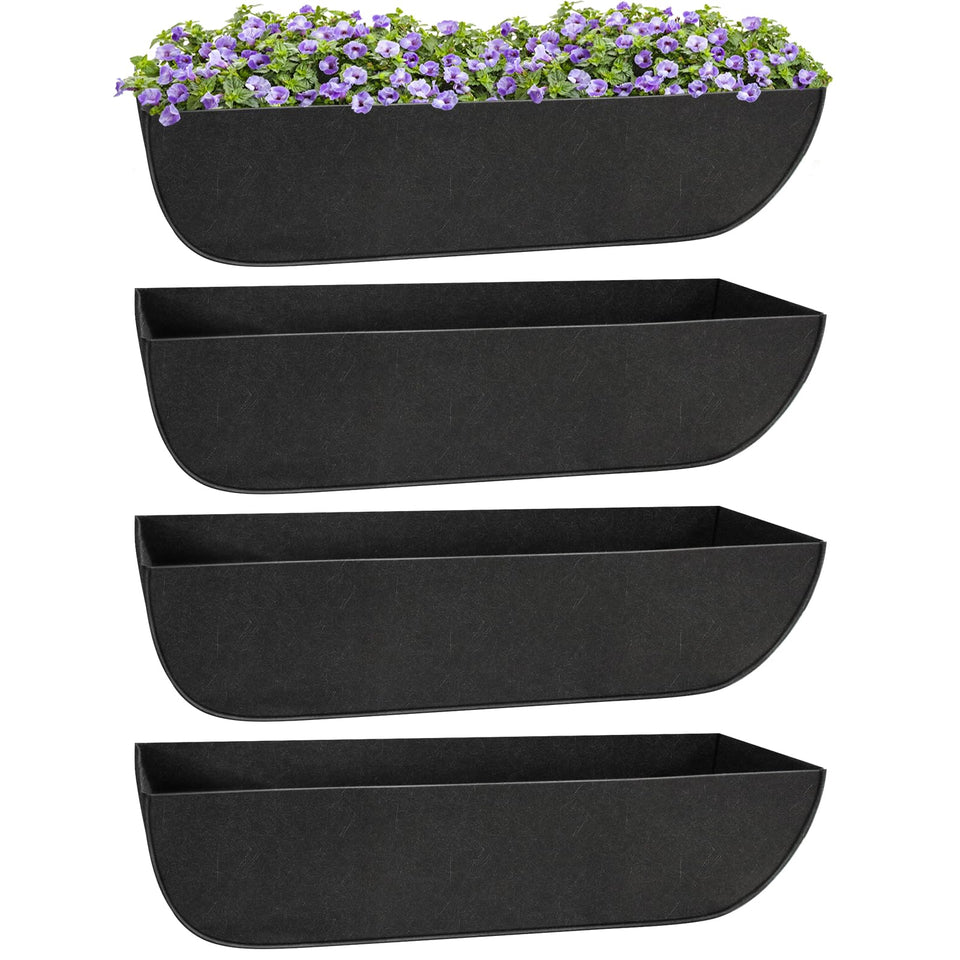 Riare 4-pack 30-inch black felt window box liner keeps soil tidy