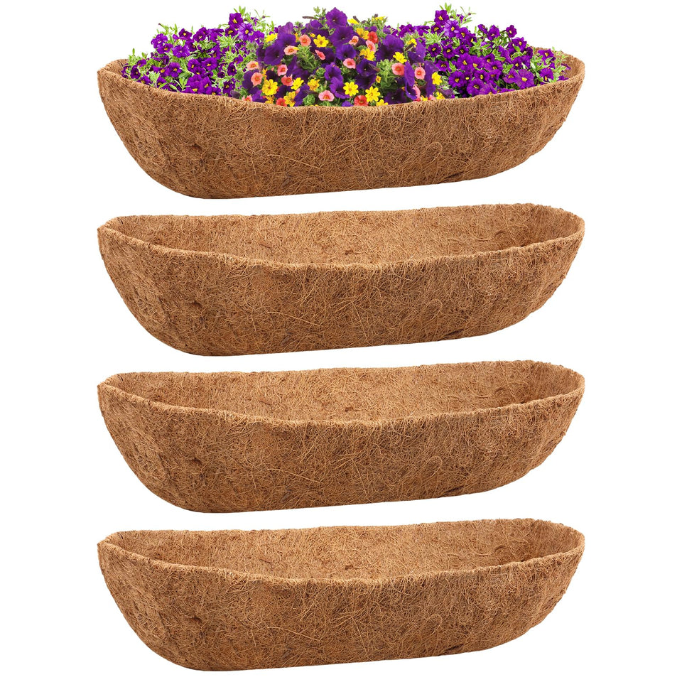 Riare 4-pack 36in trough coir liners pack provides durable, breathable planter inserts.