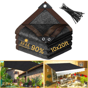 Riare 90% black shade cloth 10x20 ft blocks sun for outdoor spaces