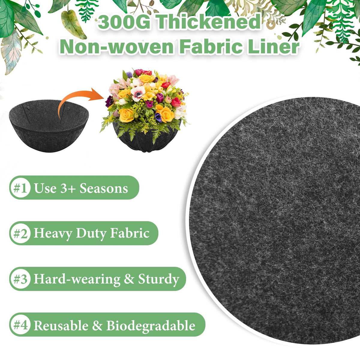 Riare anti-bird nesting liner deters birds while keeping planter edges neat.