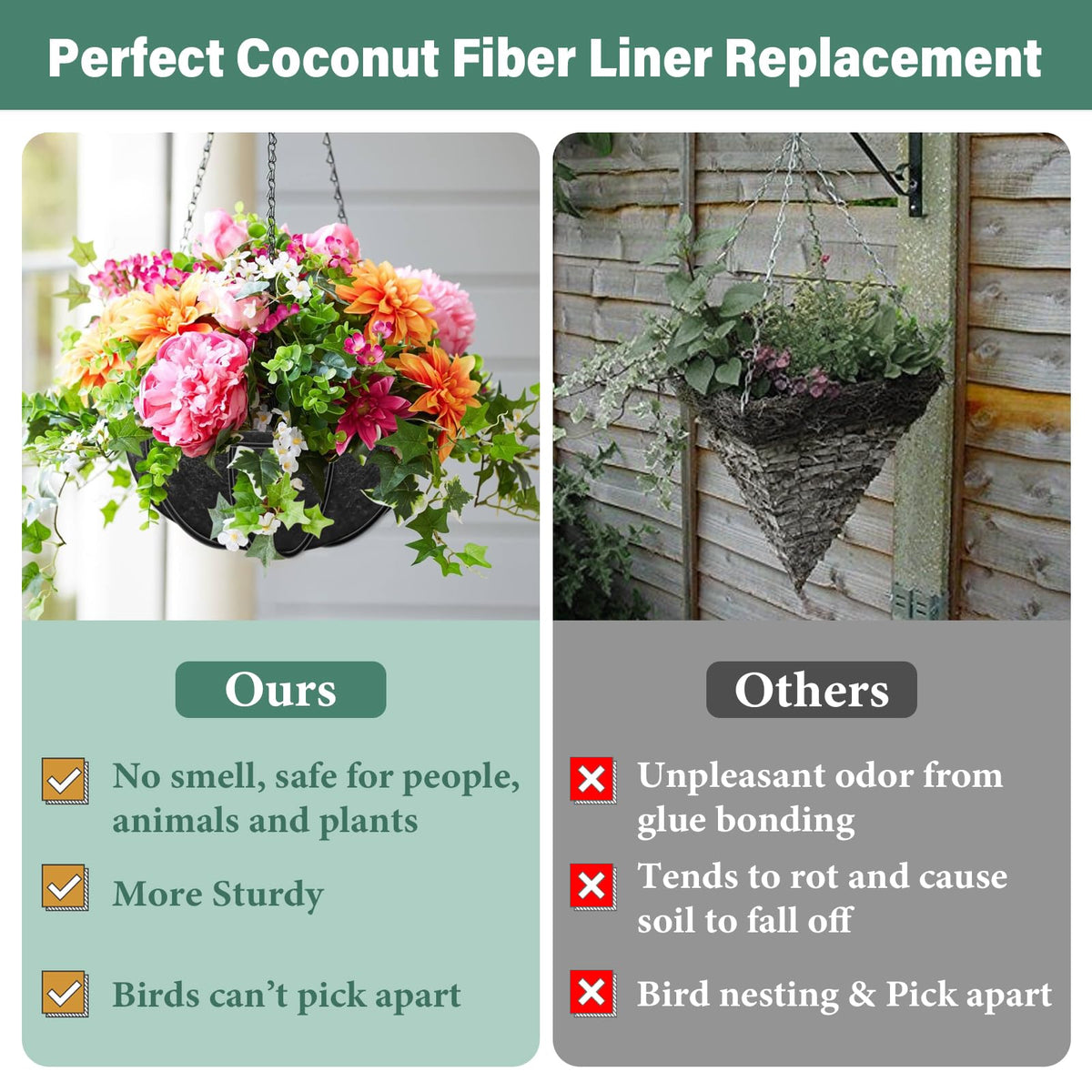 Riare anti-bird nesting liner prevents nesting and looks neat.