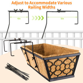 Riare balcony planter hanger demonstrates easy installation on porch rail.