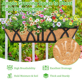 Riare black powder-coated railing planter resisting weather and corrosion