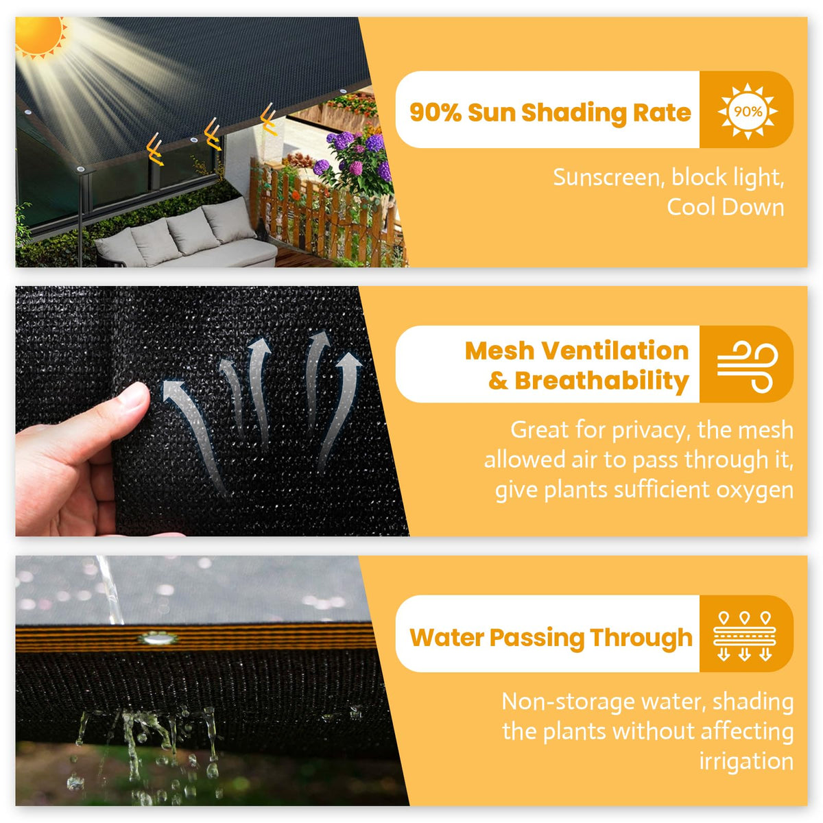 Riare breathable sun shade tarp protects plants while ventilating
