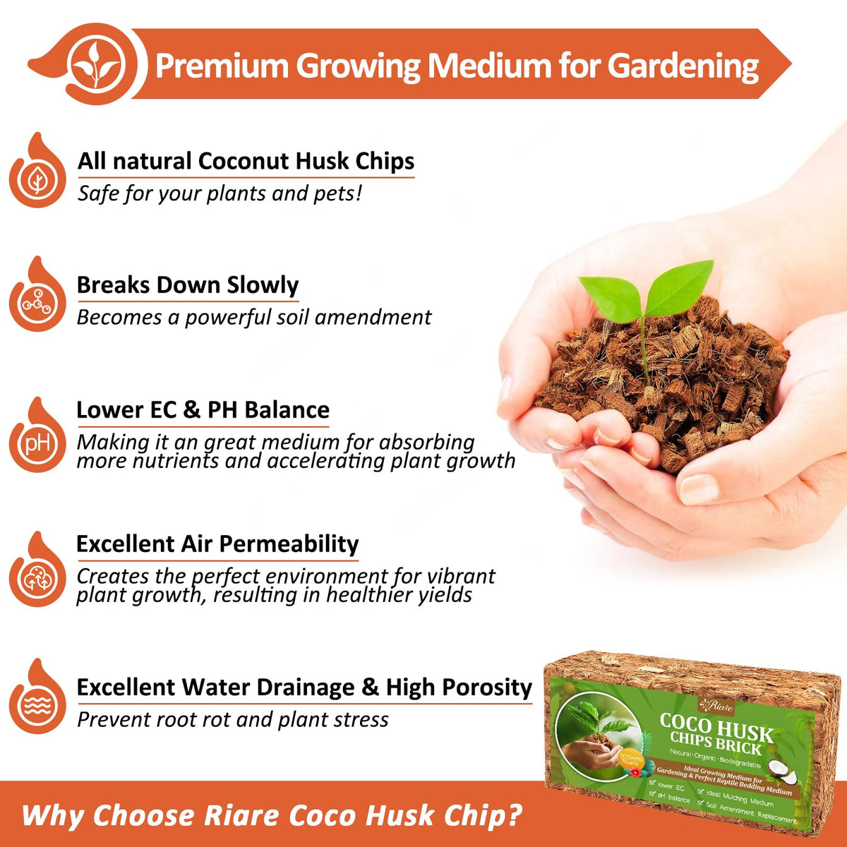 Riare Coco Chips demonstrate aeration for healthier root growth