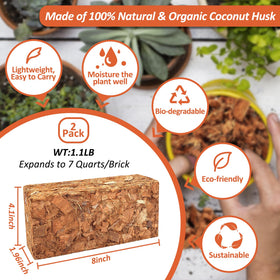 Riare Coco Chips brick absorbs water and expands for ready use