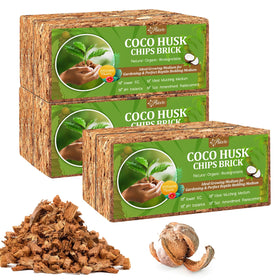Riare Coco Chips Bricks pack ready to expand for planting.