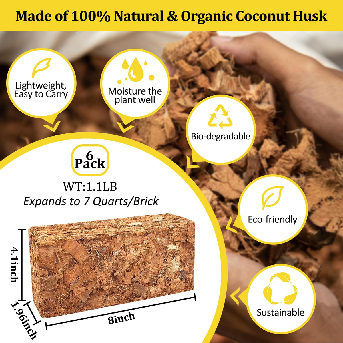 Riare bricks soaked to expand into seven quarts of substrate.