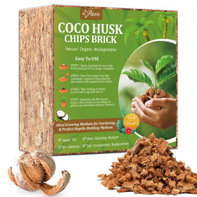 Riare Coco Chips Substrate brick for planting expands with water to form rich potting mix.