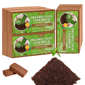 Riare coco coir brick close-up shows natural fibers for premium substrate