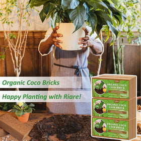 Riare coco coir brick versatile for seedlings, pots, and raised beds