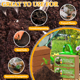 Riare Coco Coir Bricks with low EC and balanced pH support healthy root environments.
