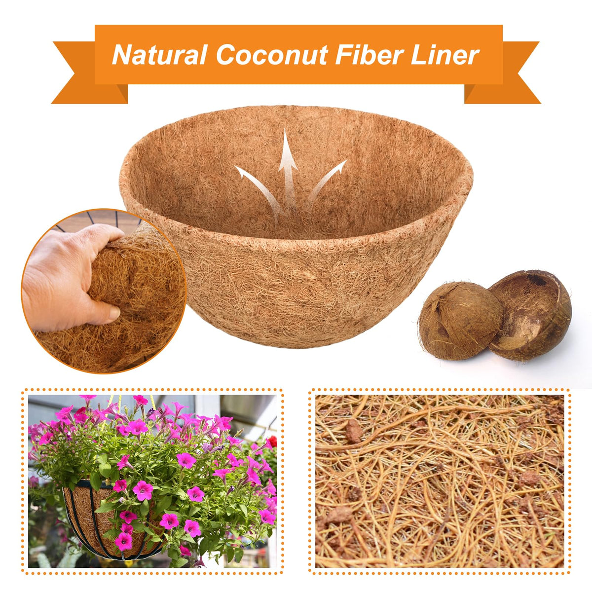 Riare coconut coir liner being soaked to reshape for a perfect fit.