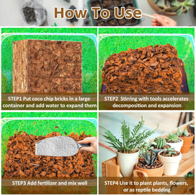 Riare coco husk substrate used in pots, beds, and mixes.