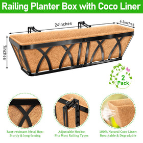 Riare window box planter with coco liner ready for herbs and flowers