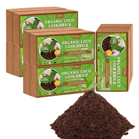 Riare coco coir bricks 10-pack ready to expand into soil.