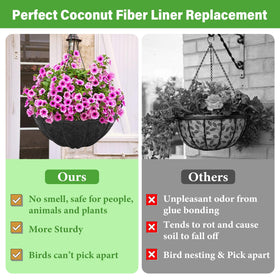 Riare liner features drainage holes for controlled watering and soil retention.