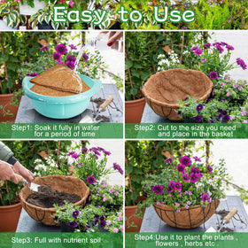 Easily reshape by soaking, then trim to fit baskets or pots.