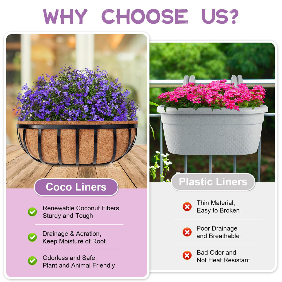 Soak before use: Riare liner molds easily to planter interiors.