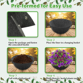 Riare easy-install hanging basket liner ready to spread and plant.