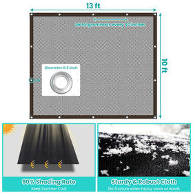 Riare shade cloth shows copper grommets along reinforced edges