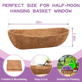 Close-up of half-moon Riare coir liner showing natural texture and fit.