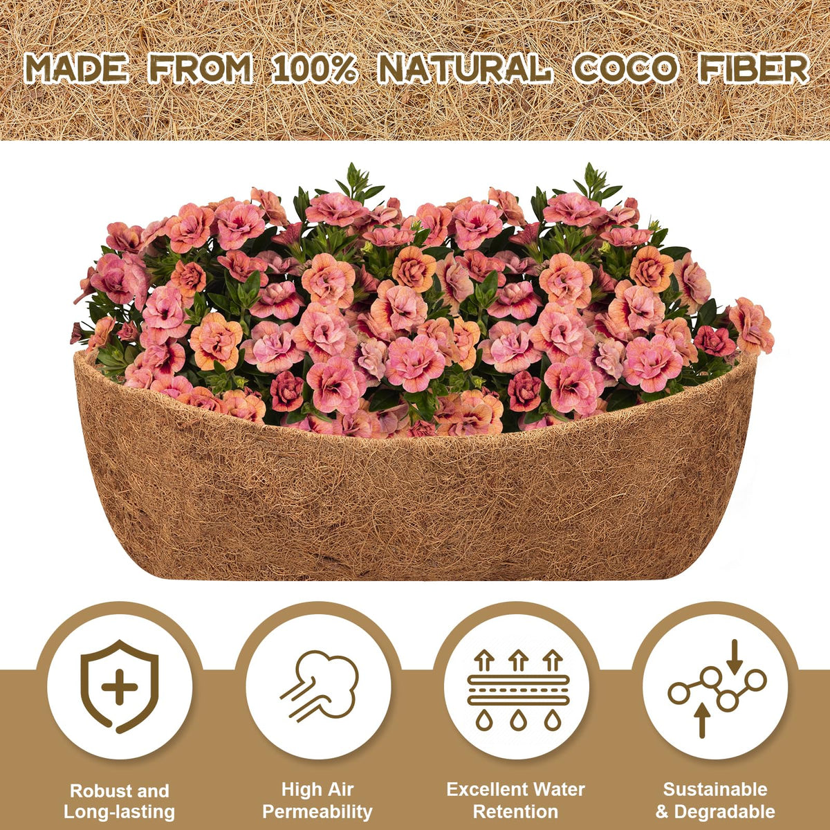 Riare halfmoon liner fitting a wall planter for easy decor