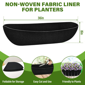 Riare hanging basket liner in nonwoven fabric supports roots and airflow