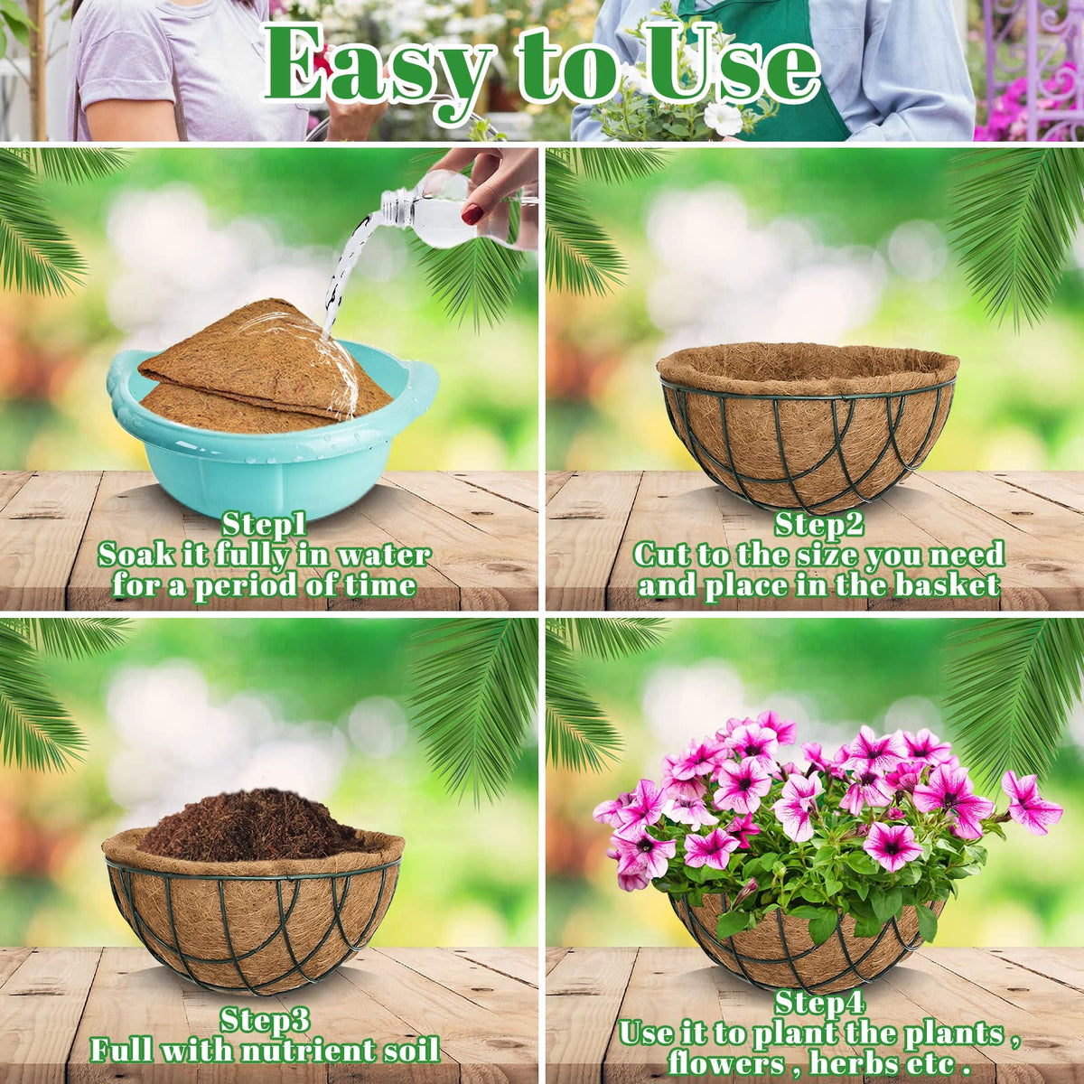 Riare hanging basket setup with liner supports healthy plant growth and aesthetics.